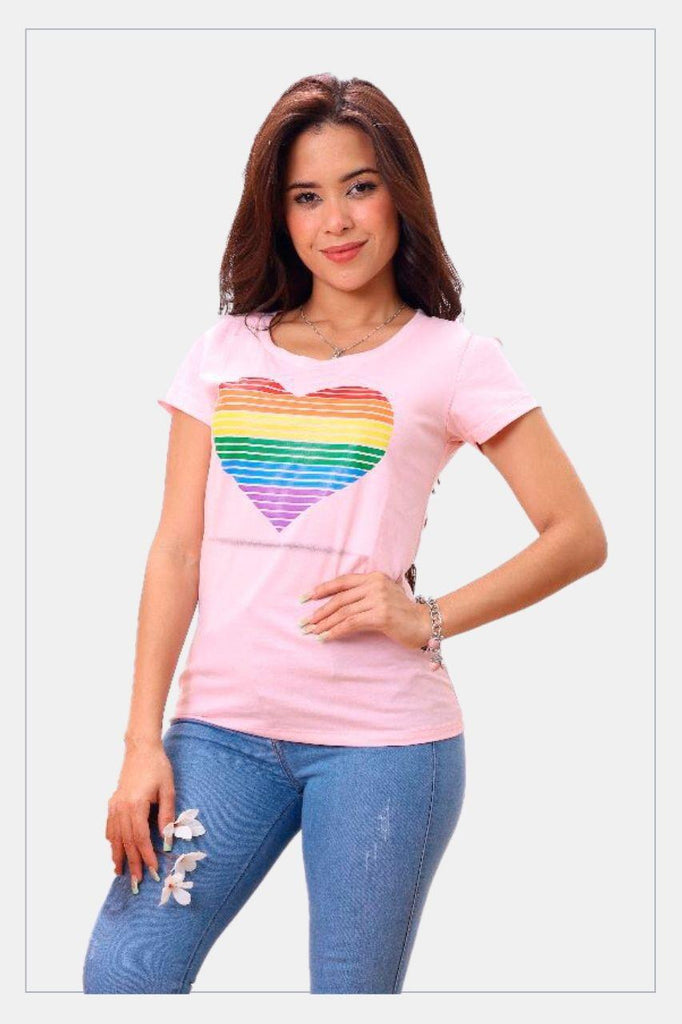 Pride t-shirt LGTBQ community Gay Model Rainbow Heart - Tainowears NYC