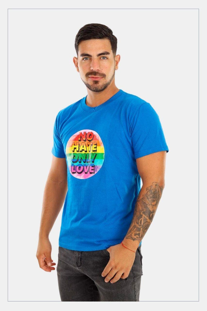 Pride t-shirt, No hate only love, blue - Tainowears NYC