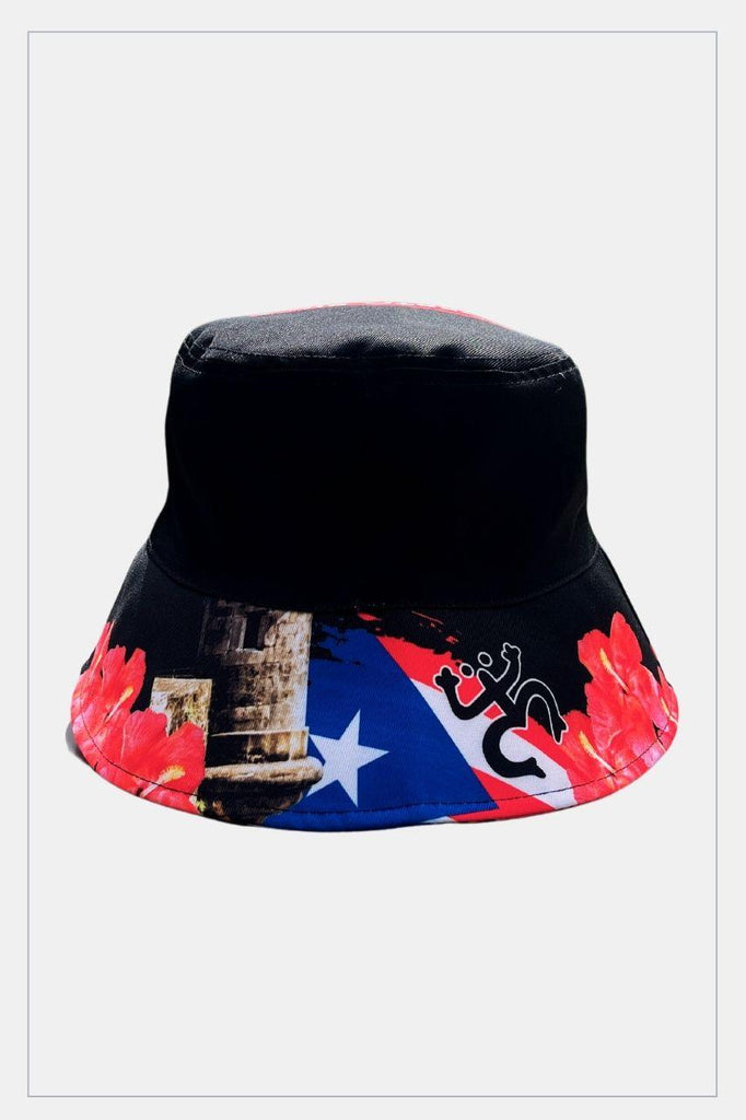 Puerto Rico Bucket Hats Black Red Blue - Tainowears NYC