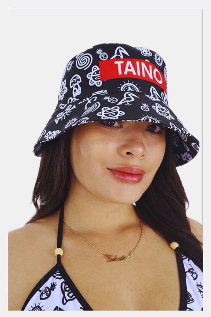 Puerto Rico Bucket Hats Black Taino - Tainowears NYC