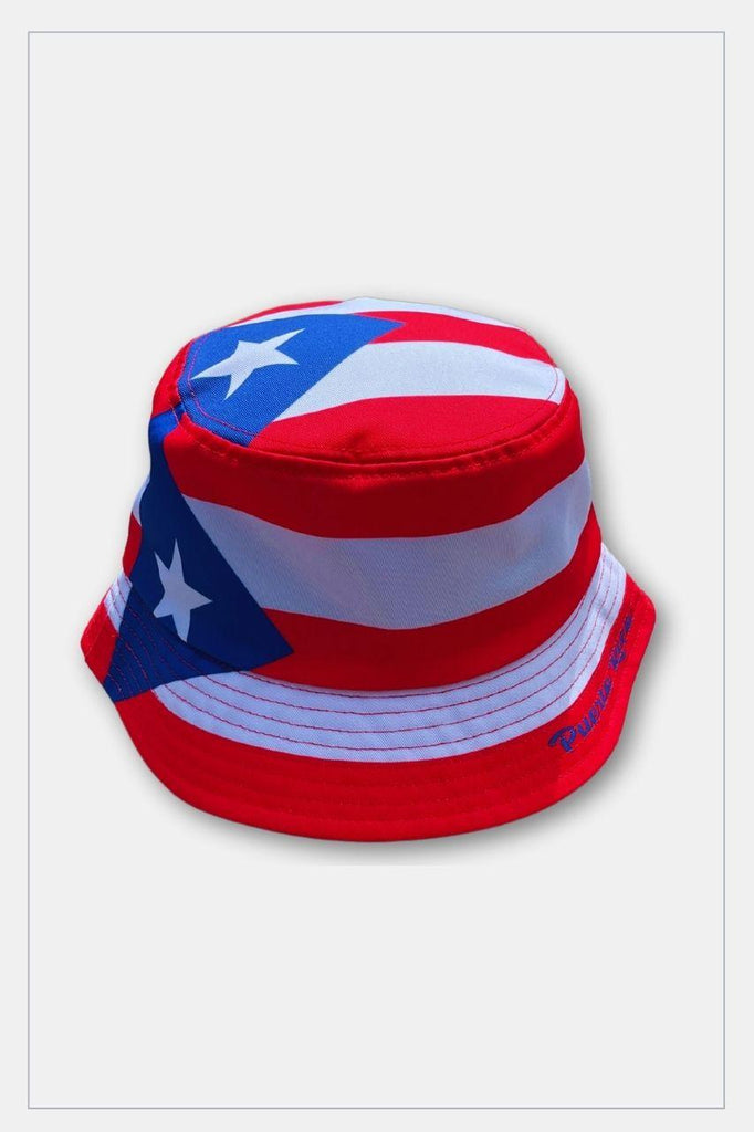 Puerto Rico Bucket Hats Red Blue - Tainowears NYC