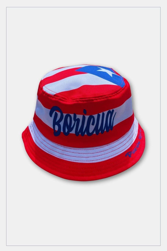 Puerto Rico Bucket Hats Red Blue - Tainowears NYC