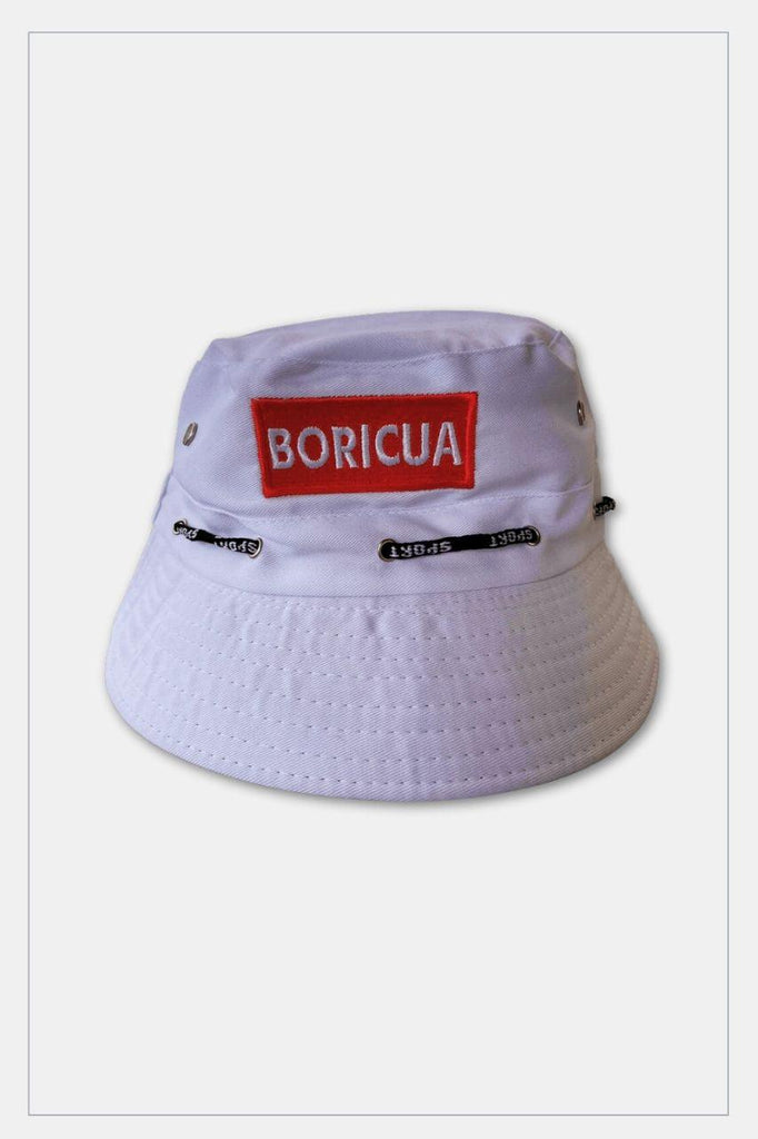 Puerto Rico Bucket Hats White, Unisex, Polycotton - Tainowears NYC