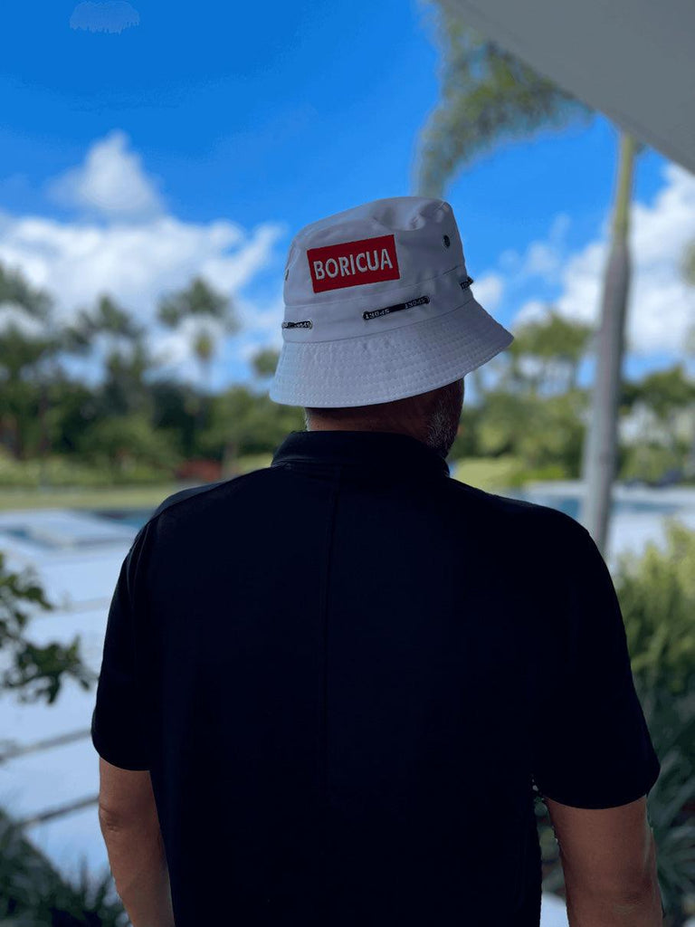 Puerto Rico Bucket Hats White, Unisex, Polycotton - Tainowears NYC