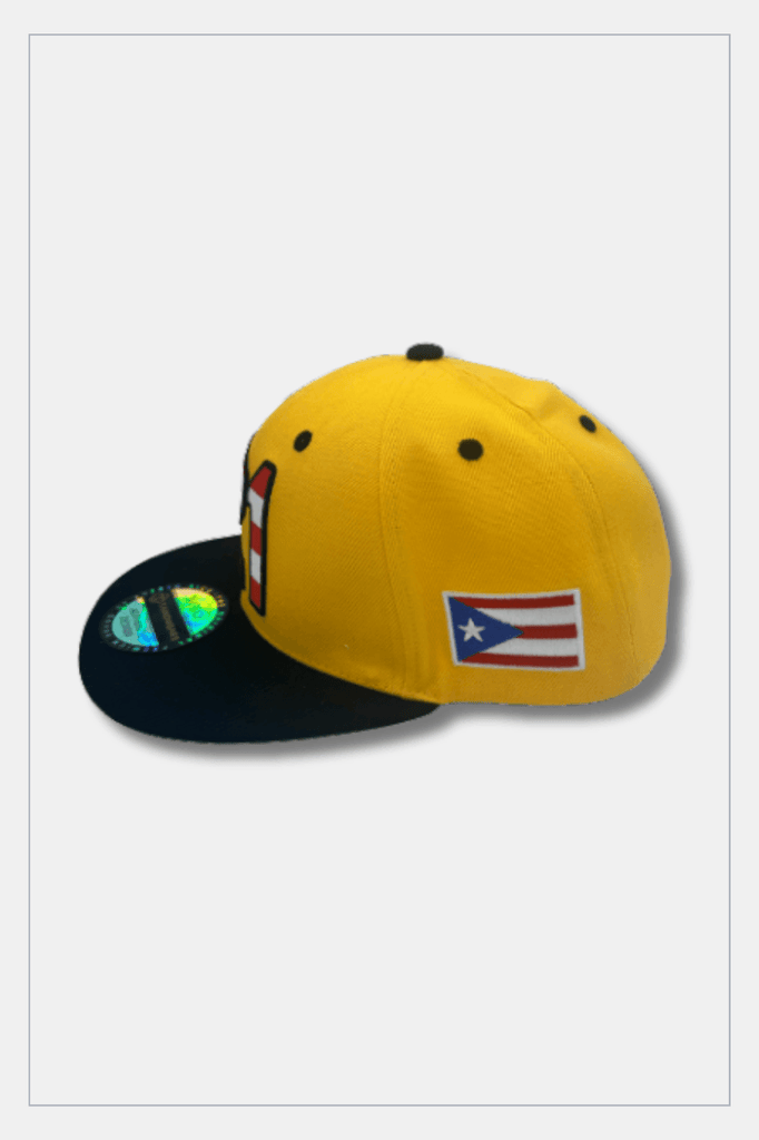 Puerto Rico Caps Exclusive Design 21 Yellow Black - Tainowears NYC