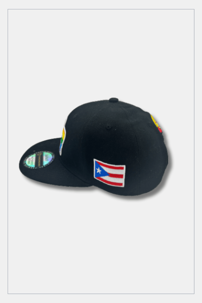 Puerto Rico Caps Exclusive Design Black PR Flag - Tainowears NYC