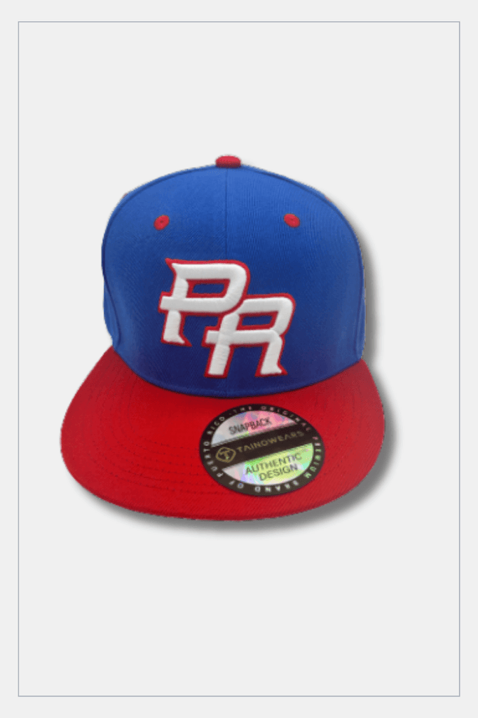 Puerto Rico Caps Exclusive Design Blue Red PR White - Tainowears NYC