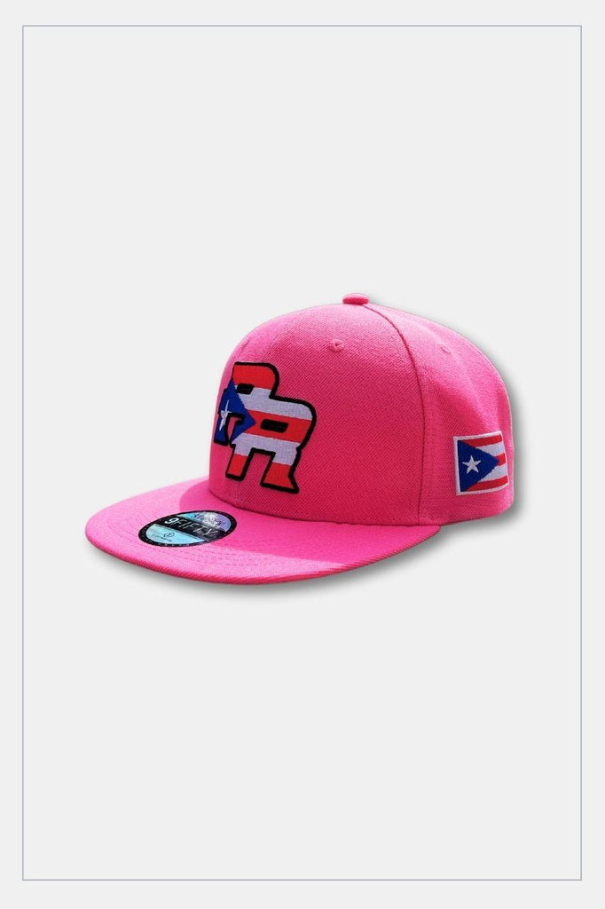 Puerto Rico Caps Exclusive Design Pink PR Flag Blue Red - Tainowears NYC