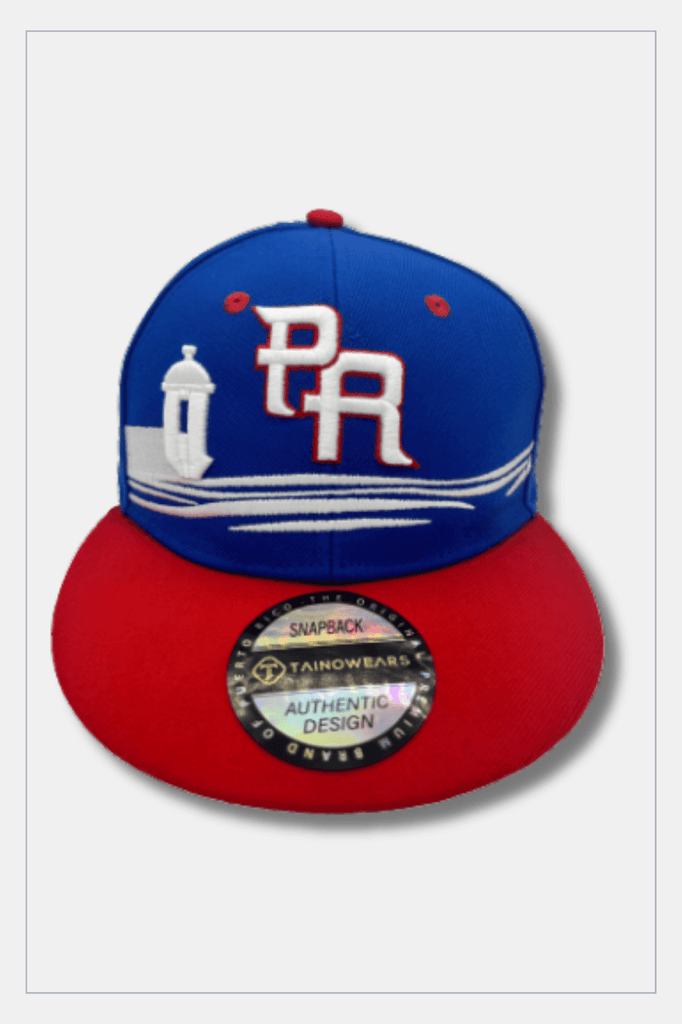 Puerto Rico Caps - Snapback Blue Red PR White Exclusive Design - Tainowears NYC