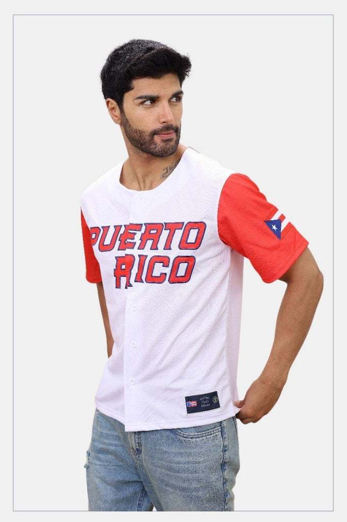 Puerto Rico Classic Jersey White Red - Tainowears NYC