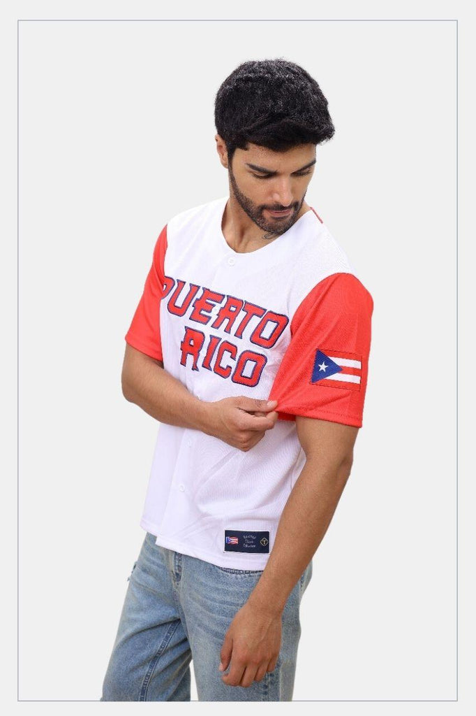 Puerto Rico Classic Jersey White Red - Tainowears NYC