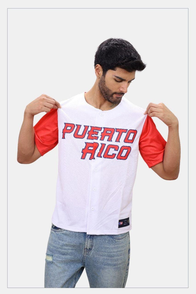 Puerto Rico Classic Jersey White Red - Tainowears NYC