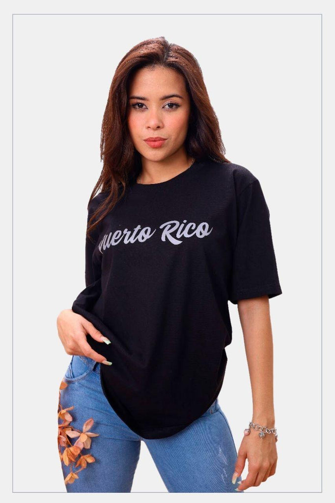 Puerto Rico silver T-Shirt, black unisex - Tainowears NYC