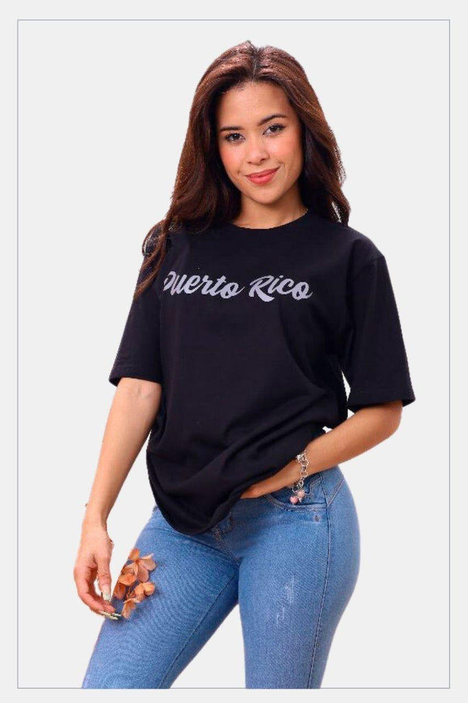 Puerto Rico silver T-Shirt, black unisex - Tainowears NYC