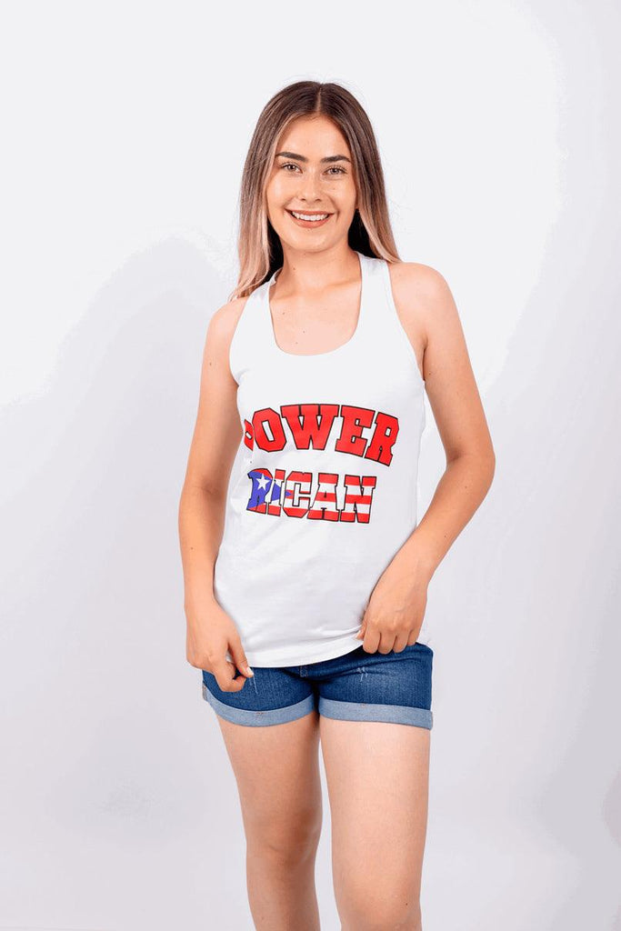 Puerto Rico Tank top White Power Rican Fit Size - Shop Now! - Tainowears NYC